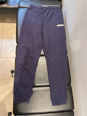 YoungLA Dark Navy Embroidered Logo Joggers